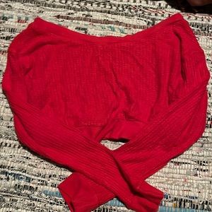 Pacsun red soft bare shoulder top